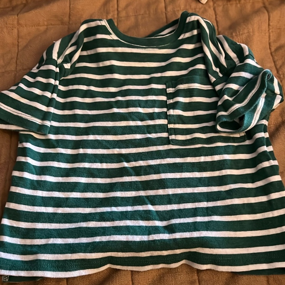 Zara toddler boy stripped green shirt size 3-4T
